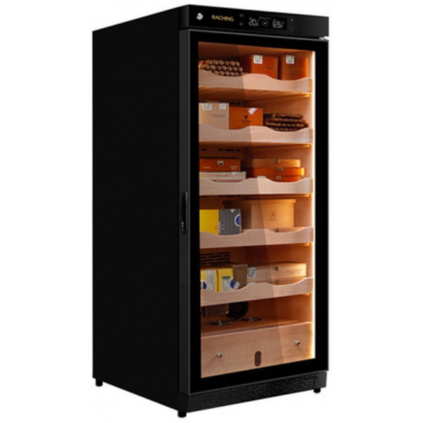 Vincellar C230A-SPBK 恆溫雪茄櫃 (星空黑箱體/西班牙雪松木層架) - 精準溫濕度控制，600-1000支容量